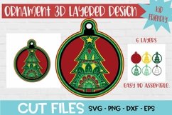 3d Layered Christmas Tree Mandala Ornament Paper Craft Product Image 1