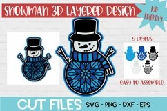 3d Layered Snowman Mandala Paper Craft Product Image 1