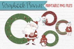 Rustic Christmas Santa Characters Scrapbook Frames Circles Product Image 1