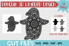 Penguin Mandala 3d Layered Paper Craft Product Image 1