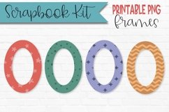 Retro Colors Scrapbook Frames Oval Product Image 1