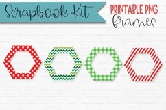 Christmas Patterns Scrapbook Frames Hexagon Product Image 1