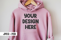 Hanging pink hoodie mockup psd &amp; jpeg Product Image 1