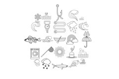 Vacuity icons set, outline style Product Image 1