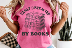 Easily Distracted by Books PNG Book Lover Reading Product Image 7