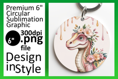 Creative Round Design for Keychains , Cute Dino Product Image 1