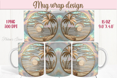 Summer beach palm tree mug wrap 15oz sublimation designs png Product Image 1