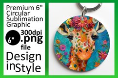 Spring Giraffe Round Design Sublimation Enthusiasts Product Image 1