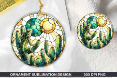 Komodo dragon Stained Glass Ornament PNG, Sublimation Design Product Image 1