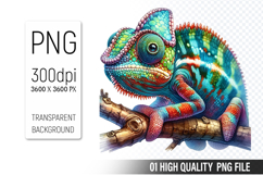 Cute Chameleon, Animal Sublimation Clipart PNG Product Image 1