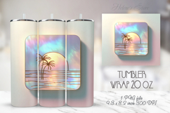 Palm tree summer beach tumbler 20oz wrap sublimation bundle Product Image 18