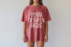 Comfort Colors 1717 Pepper T-shirt Mockups, Real Model Product Image 1