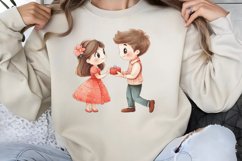 Cute Watercolor Valentines Day Clipart PNG Product Image 1