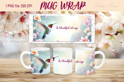 Bright hummingdird and flowers mug wrap sublimation design Product Image 1