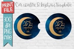 Zodiac Libra Car Coasters and Keychain Sublimation Design Product Image 1