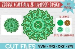 Taurus Zodiac Mandala 3d Layered Paper Craft Product Image 1