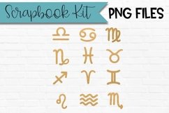 Gold Foil Astrology Symbols Scrapbook Elements Product Image 1