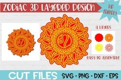 Leo Zodiac Mandala 3d Layered Paper Craft Product Image 1