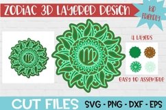Virgo Zodiac Mandala 3d Layered Paper Craft Product Image 1