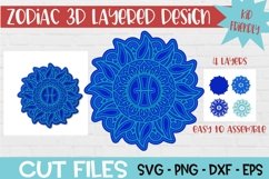 Pisces Zodiac Mandala 3d Layered Paper Craft Product Image 1