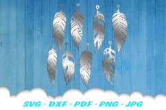 Feather Earring Template SVG DXF Cut Files Product Image 1