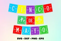 Cinco de mayo banner svg Papel picado svg Banner fiesta svg Product Image 1
