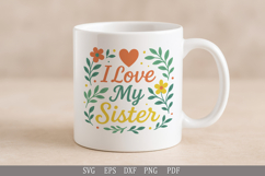 I Love My Sister SVG Heartwarming Design for Kids&#039; T-Shirts Product Image 5