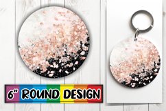 Shimmering Floral Glitter Sublimation Circle: Keychain, Coas Product Image 1