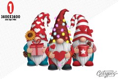 Valentine Gnome Sublimation Clipart - High Quality Design Product Image 2