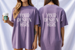 Violet Comfort Colors 1717 Front &amp; back T shirt Mockup Product Image 1
