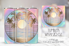 Palm tree summer beach tumbler 20oz wrap sublimation bundle Product Image 19