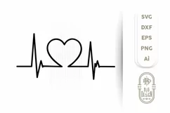 Heartbeat Pulse SVG | Valentine's Day Gifts| Nurse SVG File Product Image 1