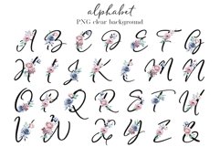 Alphabet with watercolor flowers, letters, monogram. Product Image 2