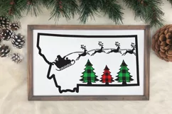 Montana Christmas SVG | Buffalo Plaid SVG | Santa SVG Product Image 3