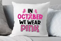 In October - We Wear Pink SVG Awareness Ribbon SVG PNG DXF Product Image 4