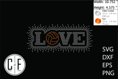 Love Volleyball Rhinestone Template Product Image 1