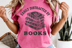 Easily Distracted by Books PNG Book Lover Reading Product Image 6