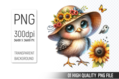 Cute Chicken, Animal Sublimation Clipart PNG Product Image 1