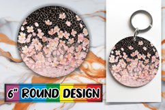 Glittering Petal Sparkle Sublimation : Keychain, Coaster Product Image 1