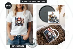 American biker clipart, Patriotic Gnome, Motocross gnome Product Image 3