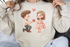 Cute Watercolor Valentines Day Clipart PNG Product Image 1