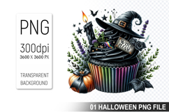 Halloween Witch Cupcake, Halloween Clipart PNG File Product Image 1