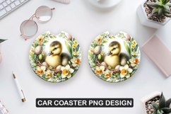 Duck Sitting Car Coaster Sublimation| Animal Coaster PNG Product Image 1