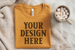 Christmas Bella Canvas 3001 Heather Mustard Folded Tshirt Mo Product Image 1