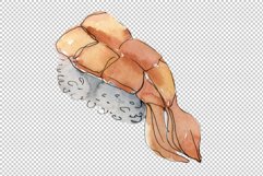 Sushi set Philadelphia watercolor png Product Image 3