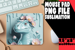 Joyful Mouse Mat Design PNG, Cute Dino Product Image 1