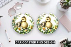 Duck Sitting Car Coaster Sublimation| Animal Coaster PNG Product Image 1