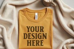 Christmas Bella Canvas 3001 Heather Mustard Folded Tshirt Mo Product Image 1