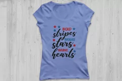 Bold Stripes Bright Stars Brave Hearts SVG, Fourth of July Product Image 2