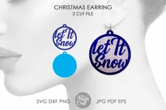 Let it snow | Christmas earring SVG | Christmas jewelry Product Image 1